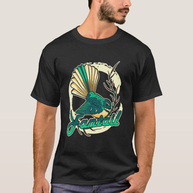 Fantail Bird Design Bird T Shirt (Framsida)