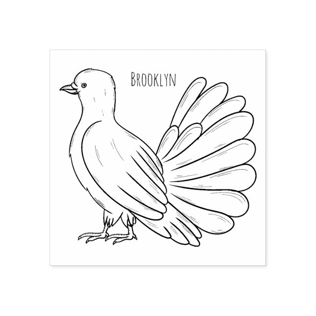 Fantail Dueons tecknad Stämpel (Tryck)