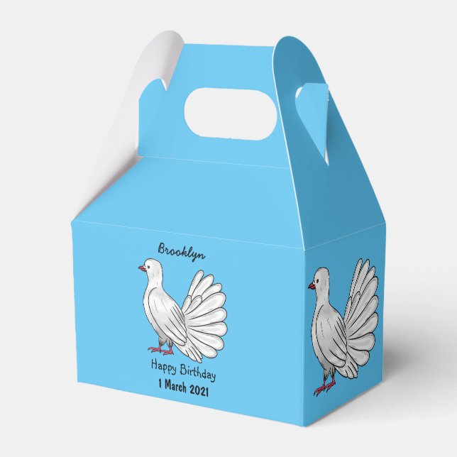 Fantail duva fågel tecknad illustration  presentaskar (Framsidan Sidan)