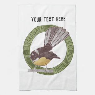Fantail New Zealand Native Bird Aotearoa NZ Kökshandduk