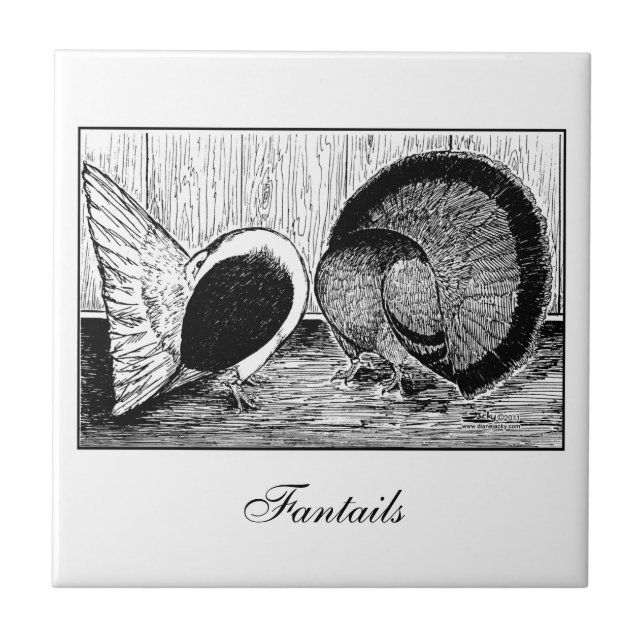 Fantail Pair Kakelplatta (Framsidan)