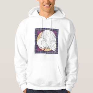 Fantail Pigeon White med bakgrund Sweatshirt