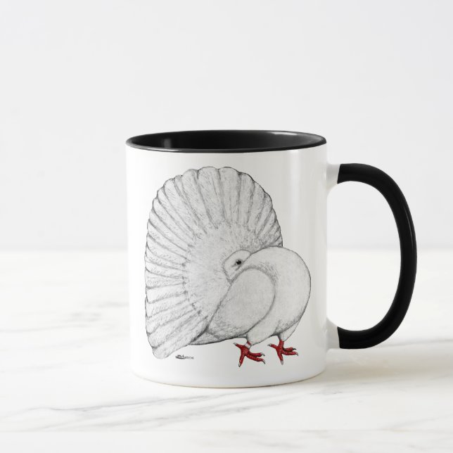 Fantail Pigeon White Mugg (Höger)