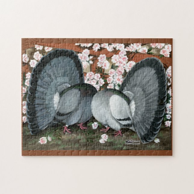 Fantail Pigeons Matched Pair Pussel (Horisontell)