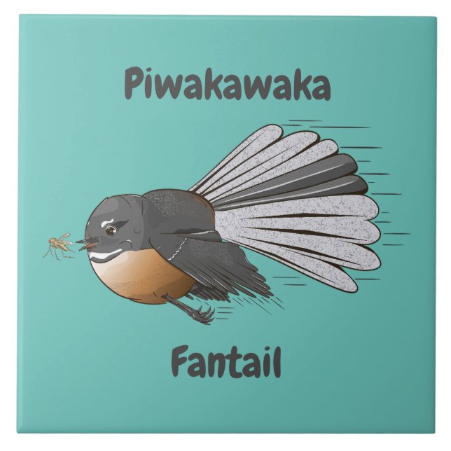 Fantail Piwakawaka Kakelplatta (Framsidan)