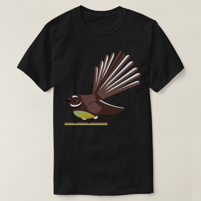 Fantail Piwakawaka NZ BIRD T Shirt (Design framsida)