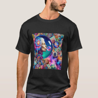 Fantasi Abstrakt Dam Collage T Shirt