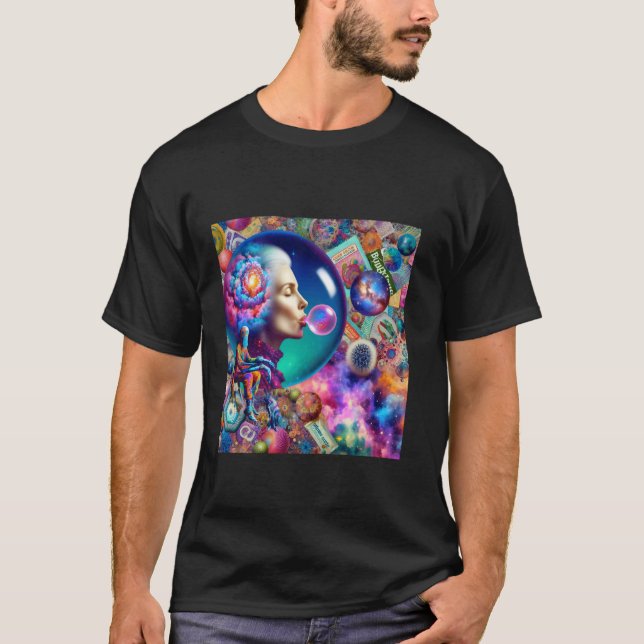 Fantasi Abstrakt Dam Collage T Shirt (Framsida)