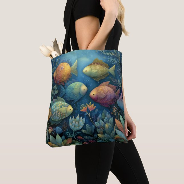 Fantasi Akvarium Whimsical Fisk  Tygkasse (Närbild)