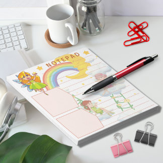 Fantasi Änglar Regnbåge Mån Stjärnor Moln Tema Anteckningsblock