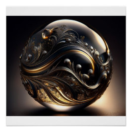 Fantasi Bild Av En Grå Genomskinlig Boll Med Konst Perfect Poster