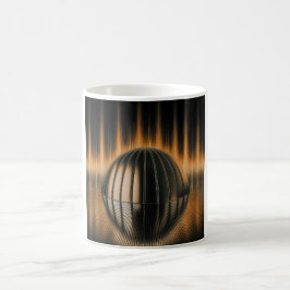 Fantasi Bild Brons Halvdomb på Reflekterande Yta Kaffemugg