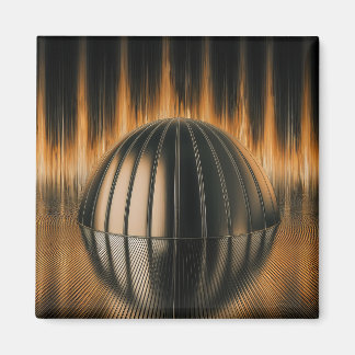 Fantasi Bild Brons Halvdomb på Reflekterande Yta Magnet