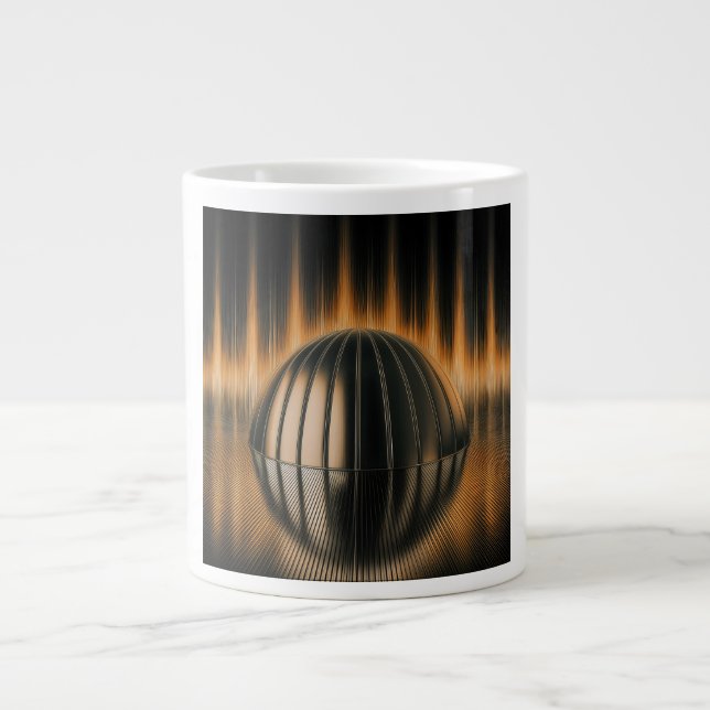 Fantasi Bild Brons Halvdome På Reflekterande Yta Jumbo Mugg (Framsidan)