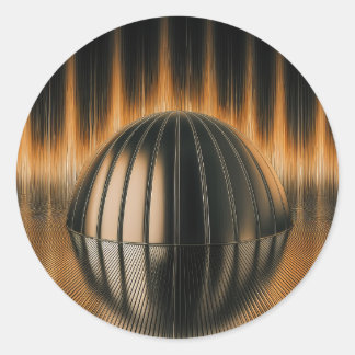 Fantasi Bild Brons Halvdome På Reflekterande Yta Runt Klistermärke