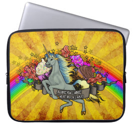 Fantasi för bacon för Unicornregnbågemuffins Laptop Sleeve