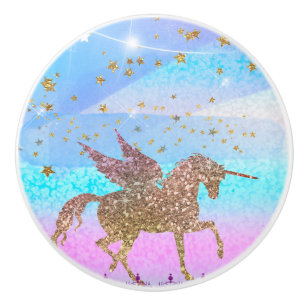 Fantasi för gnistra för glitterflygUnicorn Magical Knopp