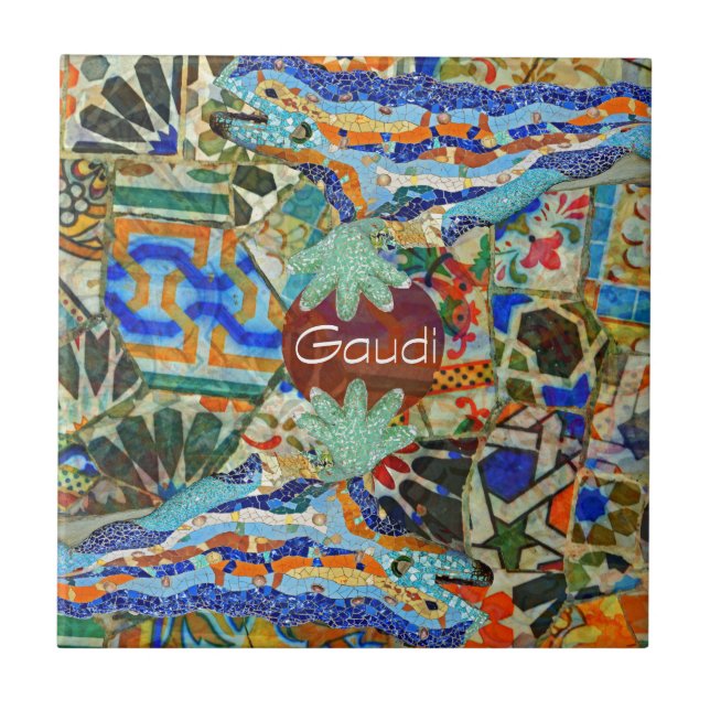 Fantasi. Gaudi. Bild 1 Kakelplatta (Framsidan)