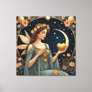 fantasi konst kvinna tarot stil canvastryck