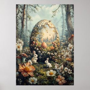 Fantasi-Påskägget i Forest Wall Art Poster