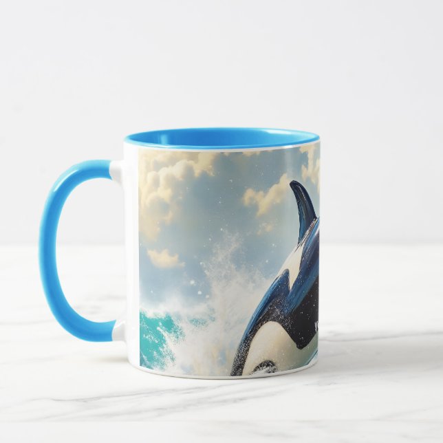 Fantasi Söt Delfin Hav Moln Mugg (Vänster)