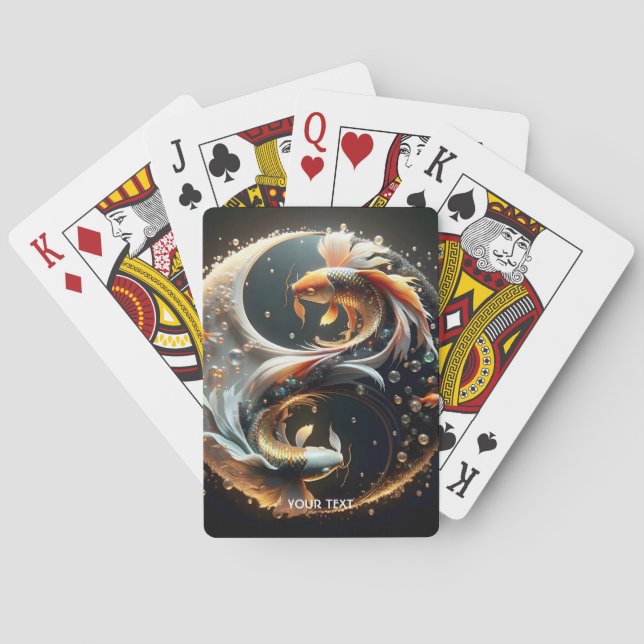 Fantasi Söt Koi Yin Yang Casinokort (Baksidan)