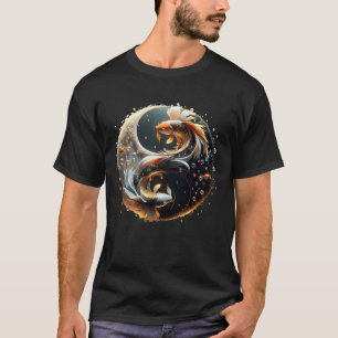 Fantasi Söt Koi Yin Yang T Shirt