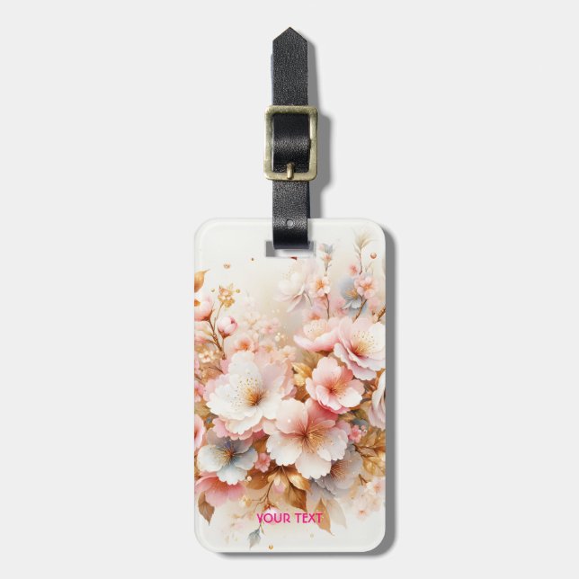 Fantasi Söt Pastell Rosa Sakura Bagagebricka (Vertikal Framsida)
