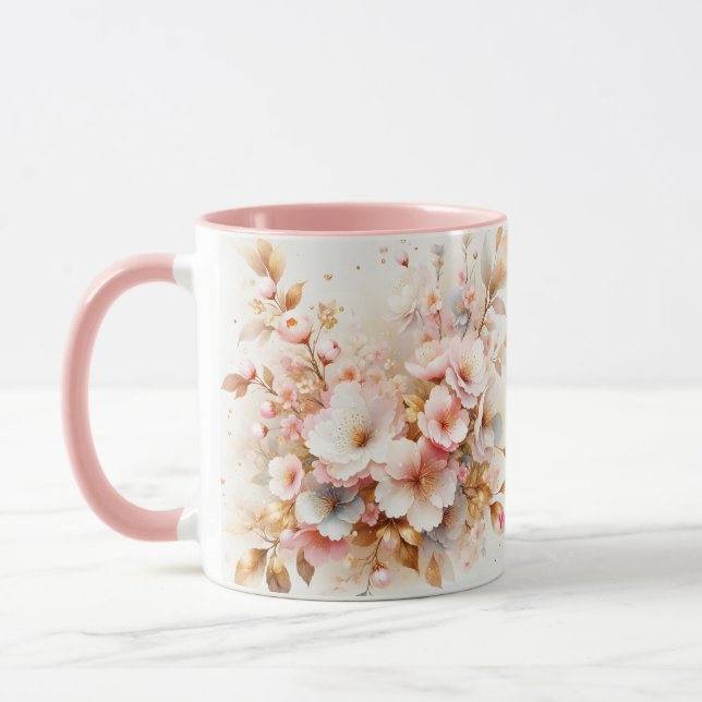 Fantasi Söt Pastell Rosa Sakura Mugg (Vänster)
