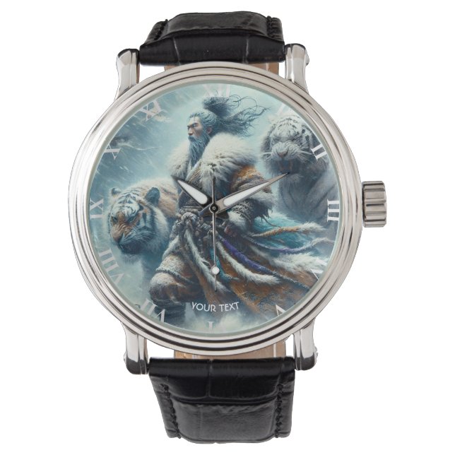 Fantasi Söt Samuraj Vintertigrar Armbandsur (Framsida)