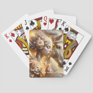 Fantasi Söt Tjej Och Häst Casinokort