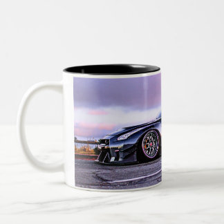 fantasi sportbil på svart klassiskt kaffe mugg