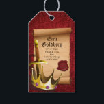 Fantasi Svärdkrona Medeltida Riddare Bar Mitzvah Presentetikett<br><div class="desc">Fantasi svärd och krona Judisk Bar Mitzvah personliga present etiketter. Denna medeltida fantasi svärd och svärd och trolldom Bar Mitzvah presentetikett har en röd sammetsliknande bakgrund,  en simulerad pergamentrulle,  en kungs eller prins krona,  ett svärd och ett vaxsigill med en subtil Judisk David-stjärna.</div>
