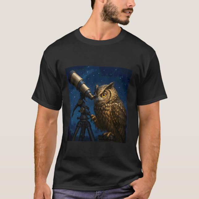 Fantasi Uggle Teleskop Natt T Shirt (Framsida)