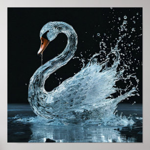 💧 Fantasi Vatten Svan Mystisk Vätska Elegans Dröm Poster