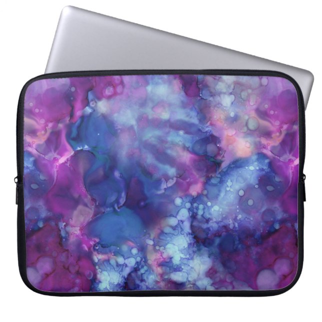 fantasi vattenfärg - djup rymd: laptop fodral (Framsidan)