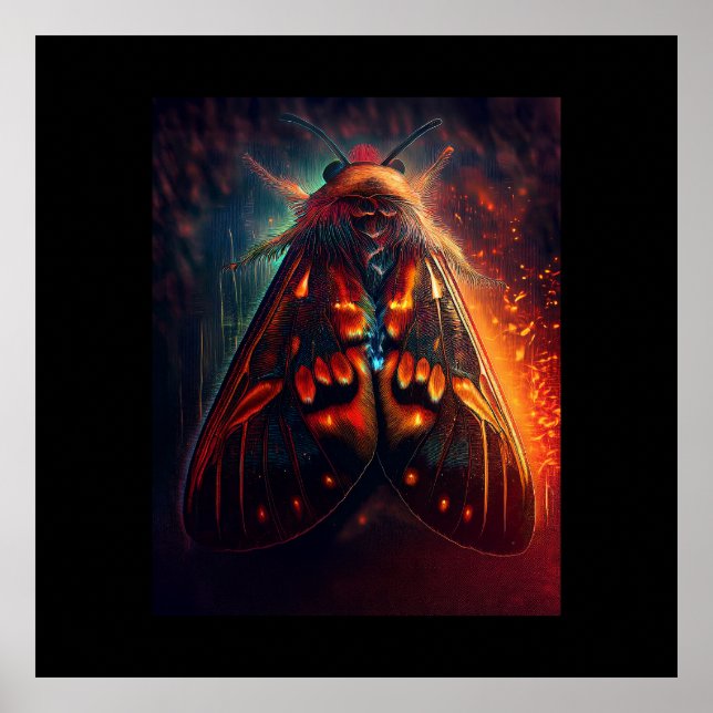 Fantasi Version Av En Clown Ansikte Tigermoth Poster (Framsidan)