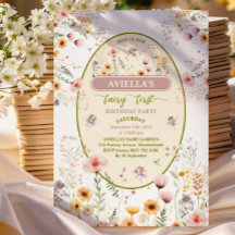 Fantasi vildblomma fe första inbjudan