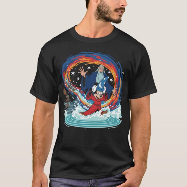 Fantasia Mickey Mouse Sorcerers Apprentice Retro f T Shirt (Framsida)