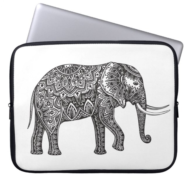 Fantasielefantklotter Laptop Fodral (Framsidan)