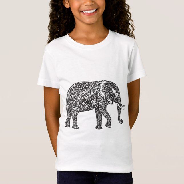 Fantasielefantklotter Tee Shirt (Framsida)