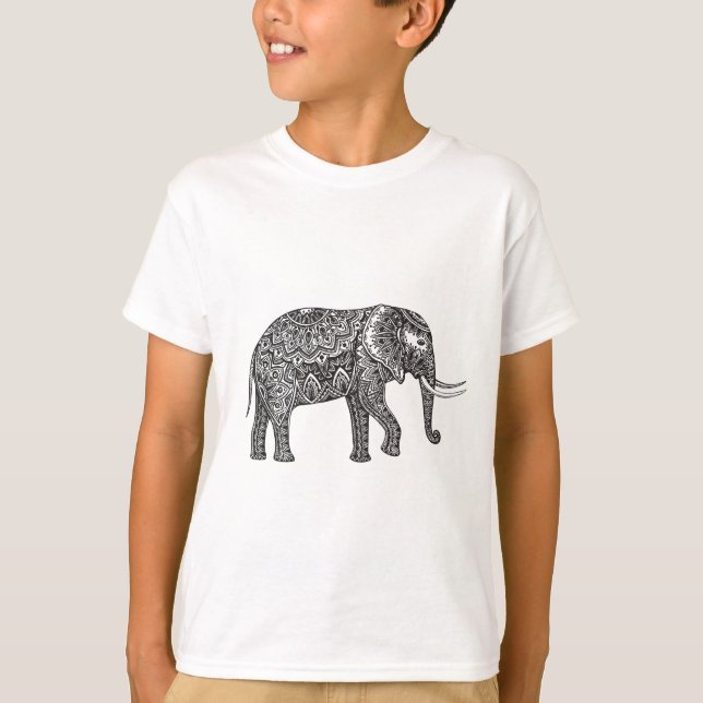 Fantasielefantklotter Tee Shirt (Framsida)