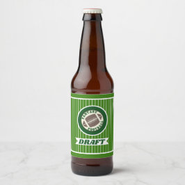 Fantasifotboll formulerar ölflaska etikett