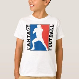 Fantasifotboll, röd vit och blåttlogotyp t-shirt