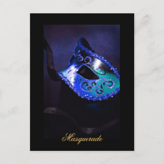 Fantasimaskeraden maskerar blåttkonstvykortet vykort