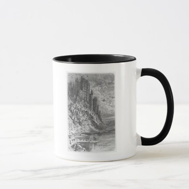 Fantasin landskap med townen och rockerar mugg (Höger)