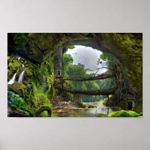 Fantasin landskap poster