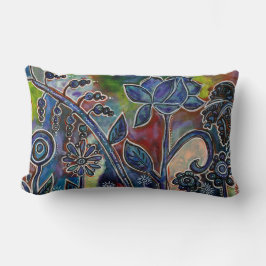 Fantasmagoric Lotus Blomsterträdgård Original Art Lumbarkudde