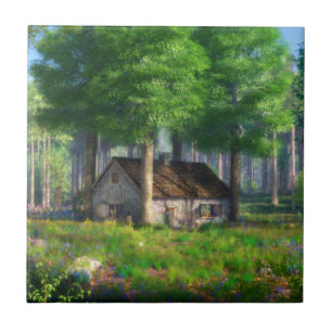Fantastare: Forest Cottage Tile / Trivet Kakelplatta