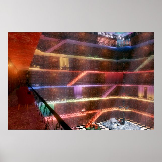 Fantastare: Skriv ut Palace Bibliotek Poster (Framsidan)